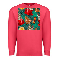 Cardinal christmas hot chocolate and cookie seamless pattern Premium Sweatshirt - BundleAndBundleShop
