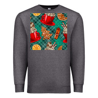 Charcoal Heather christmas hot chocolate and cookie seamless pattern Premium Sweatshirt - BundleAndBundleShop