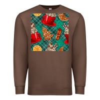 Chestnut christmas hot chocolate and cookie seamless pattern Premium Sweatshirt - BundleAndBundleShop