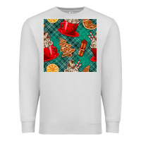 Dove Grey christmas hot chocolate and cookie seamless pattern Premium Sweatshirt - BundleAndBundleShop