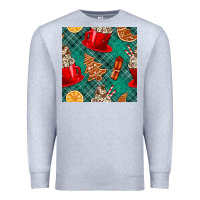 Heather Grey christmas hot chocolate and cookie seamless pattern Premium Sweatshirt - BundleAndBundleShop