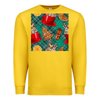 Lemon christmas hot chocolate and cookie seamless pattern Premium Sweatshirt - BundleAndBundleShop