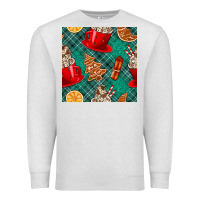 Oatmeal Heather christmas hot chocolate and cookie seamless pattern Premium Sweatshirt - BundleAndBundleShop