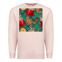 Pale Pink christmas hot chocolate and cookie seamless pattern Premium Sweatshirt - BundleAndBundleShop