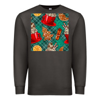 Smoke christmas hot chocolate and cookie seamless pattern Premium Sweatshirt - BundleAndBundleShop
