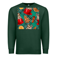 Sports Green christmas hot chocolate and cookie seamless pattern Premium Sweatshirt - BundleAndBundleShop