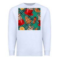 White christmas hot chocolate and cookie seamless pattern Premium Sweatshirt - BundleAndBundleShop