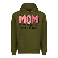 Army Green mom in every season, she shines with grace Premium Hoodie - MaliasSmallBusiness