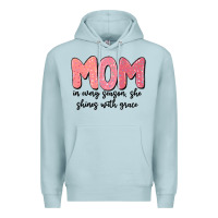 Blue Mist mom in every season, she shines with grace Premium Hoodie - MaliasSmallBusiness