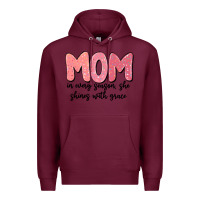 Burgundy mom in every season, she shines with grace Premium Hoodie - MaliasSmallBusiness