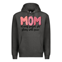 Charcoal Heather mom in every season, she shines with grace Premium Hoodie - MaliasSmallBusiness
