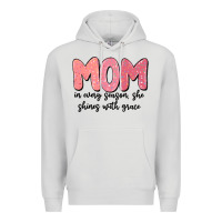 Dove Grey mom in every season, she shines with grace Premium Hoodie - MaliasSmallBusiness