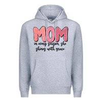 Heather Grey mom in every season, she shines with grace Premium Hoodie - MaliasSmallBusiness
