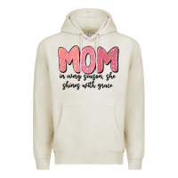 Oatmeal Heather mom in every season, she shines with grace Premium Hoodie - MaliasSmallBusiness