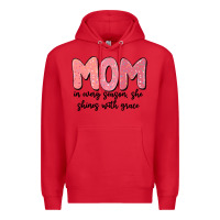 Red mom in every season, she shines with grace Premium Hoodie - MaliasSmallBusiness