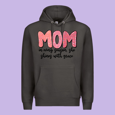 Mom In Every Season, She Shines With Grace Premium Hoodie Designed By Maliassmallbusiness