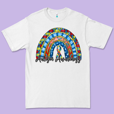 Autism Awareness Rainbow Premium Tee Designed By Racoondesign