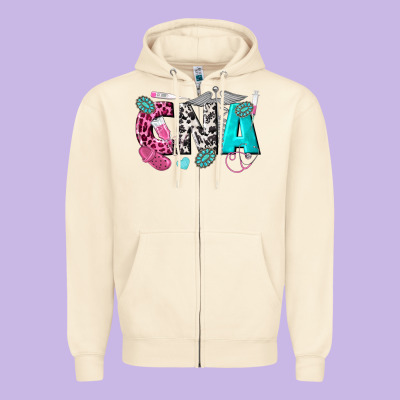 Cna Zipper Hoodie Designed By Texasbilliewilder