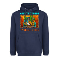 Navy country roads take me home Heavyweight Hoodie - HRA Design Shop