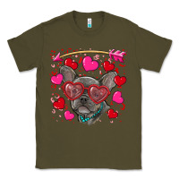 Army Green valentine's day french bulldog puppy Classic Tee - RanaPortraitStore