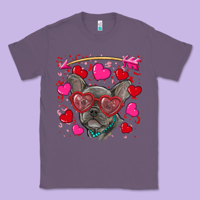 Classic Tee valentine's day french bulldog puppy