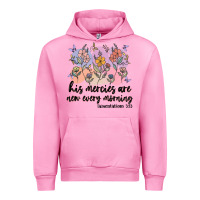 Fuchsia Pink his mercies are new every morning Urban Hoodie - MaliasSmallBusiness