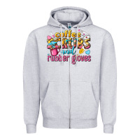Heather Grey coffee scrubs and rubber gloves Zipper Hoodie - texasbilliewilder