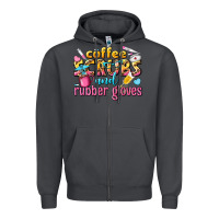 Smoke coffee scrubs and rubber gloves Zipper Hoodie - texasbilliewilder