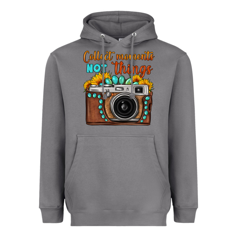 Collect Moments Not Things Sunflower Gemstone Vintage Camera Heavyweight Hoodie by FaDigitalArtStudio | Teevron