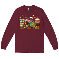 Burgundy Christmas coffee cups with Pitbull Long Sleeve Tee - RanaPortraitStore