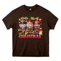 Chocolate Brown Nuts About Christmas Heavy Core Tee - CowhideDigitalArt