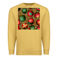 Antique Gold christmas ornaments and leopard seamless pattern Premium Sweatshirt - BundleAndBundleShop