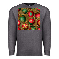 Charcoal Heather christmas ornaments and leopard seamless pattern Premium Sweatshirt - BundleAndBundleShop