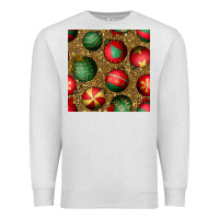 Oatmeal Heather christmas ornaments and leopard seamless pattern Premium Sweatshirt - BundleAndBundleShop