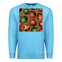 Ocean Blue christmas ornaments and leopard seamless pattern Premium Sweatshirt - BundleAndBundleShop