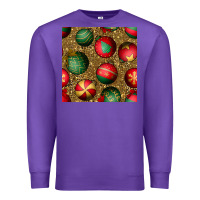 Purple christmas ornaments and leopard seamless pattern Premium Sweatshirt - BundleAndBundleShop