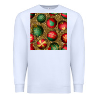 White christmas ornaments and leopard seamless pattern Premium Sweatshirt - BundleAndBundleShop