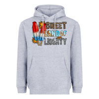 Heather Grey sweet land of liberty Heavyweight Hoodie - RacoonDesign