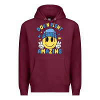 Burgundy down right amazing Premium Hoodie - MaliasSmallBusiness