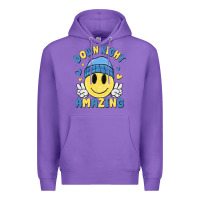 Purple down right amazing Premium Hoodie - MaliasSmallBusiness