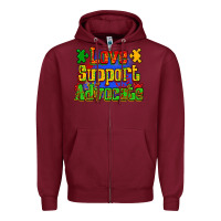 Burgundy love support advocate Zipper Hoodie - Zillion Design Studio