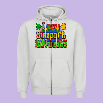 Love Support Advocate Zipper Hoodie Designed By Zillion Design Studio