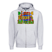 Heather Grey love support advocate Zipper Hoodie - Zillion Design Studio