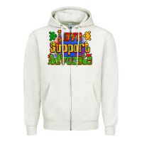 Oatmeal Heather love support advocate Zipper Hoodie - Zillion Design Studio