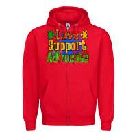 Red love support advocate Zipper Hoodie - Zillion Design Studio