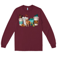 Golden Retriever Dog Coffee Cups Long Sleeve Tee | Teevron