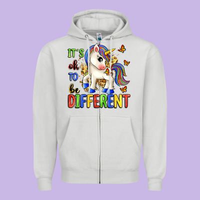 It's Ok To Be Different Zipper Hoodie Designed By Zillion Design Studio
