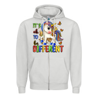 Dove Grey it's ok to be different Zipper Hoodie - Zillion Design Studio