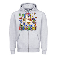 Heather Grey it's ok to be different Zipper Hoodie - Zillion Design Studio