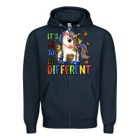 Navy it's ok to be different Zipper Hoodie - Zillion Design Studio